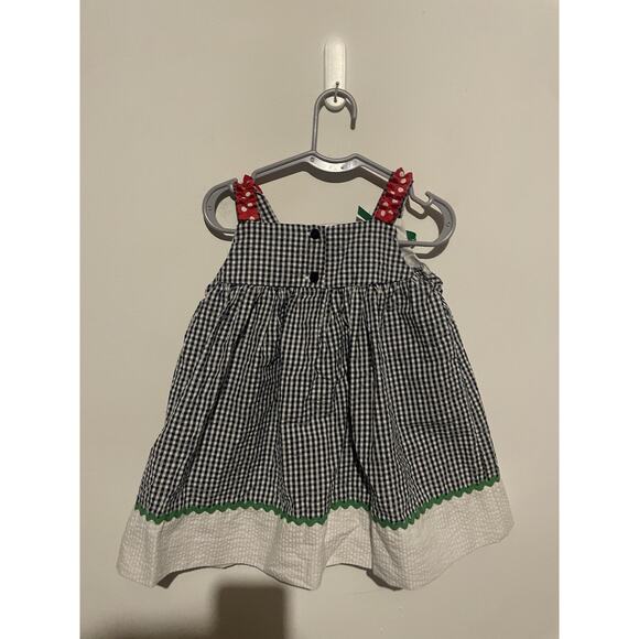Rare Editions Too Baby Girls Ladybug Seersucker Checkered Dress size 2T Blue - Picture 4 of 4